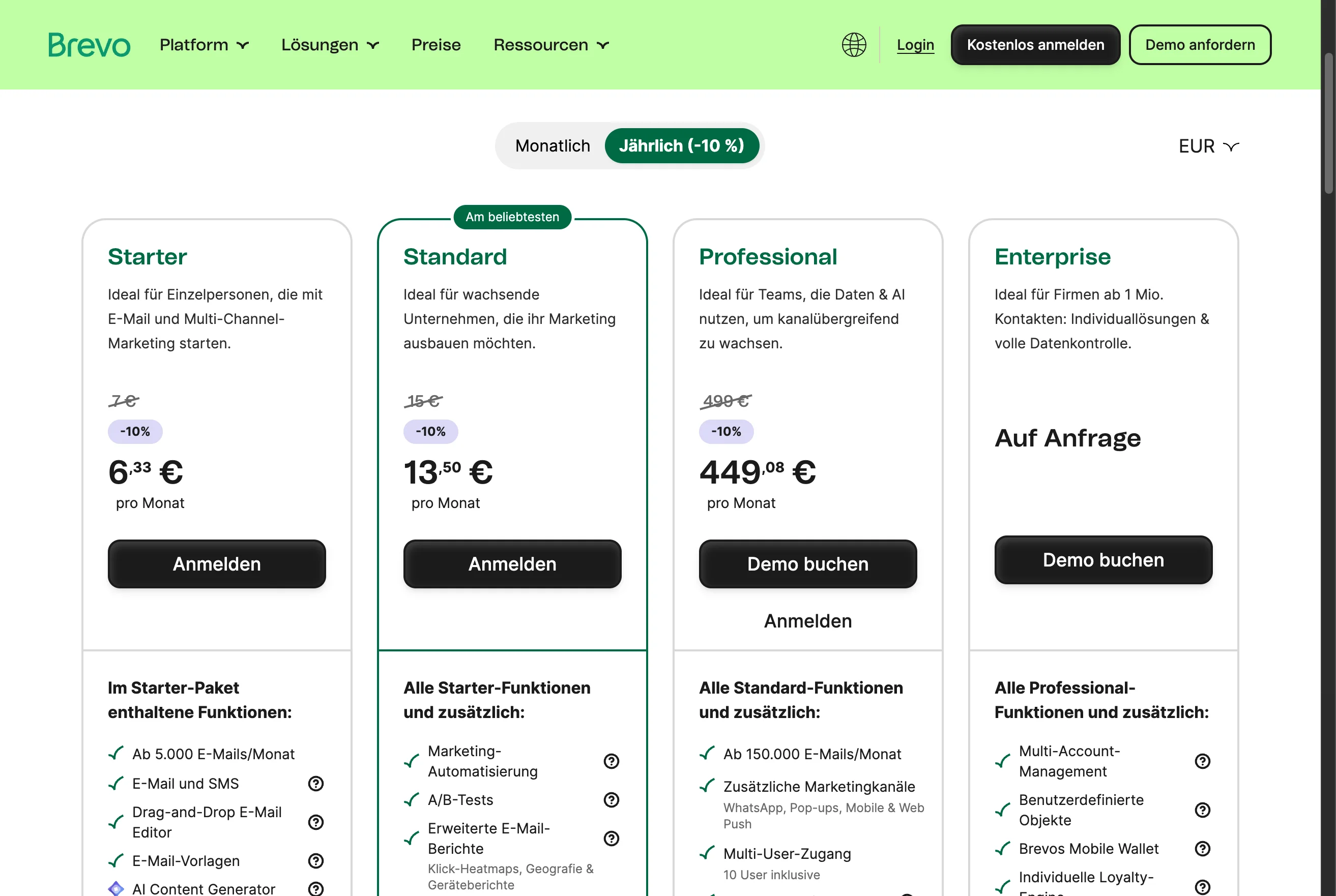 Brevo Pricing-Pläne