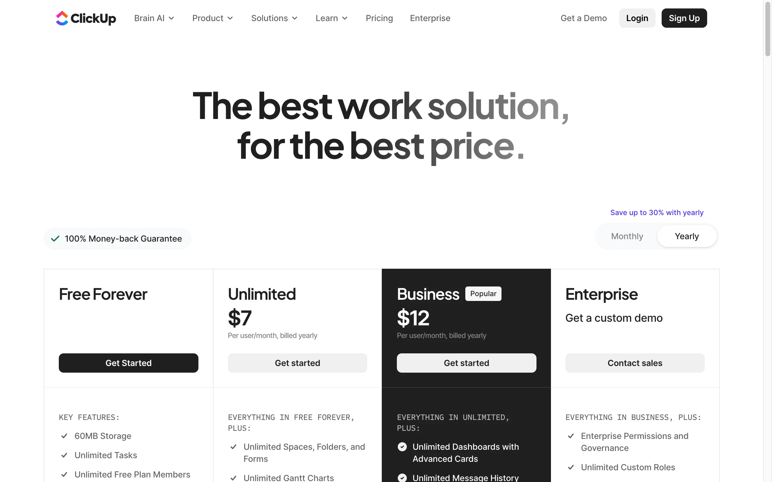 ClickUp Pricing