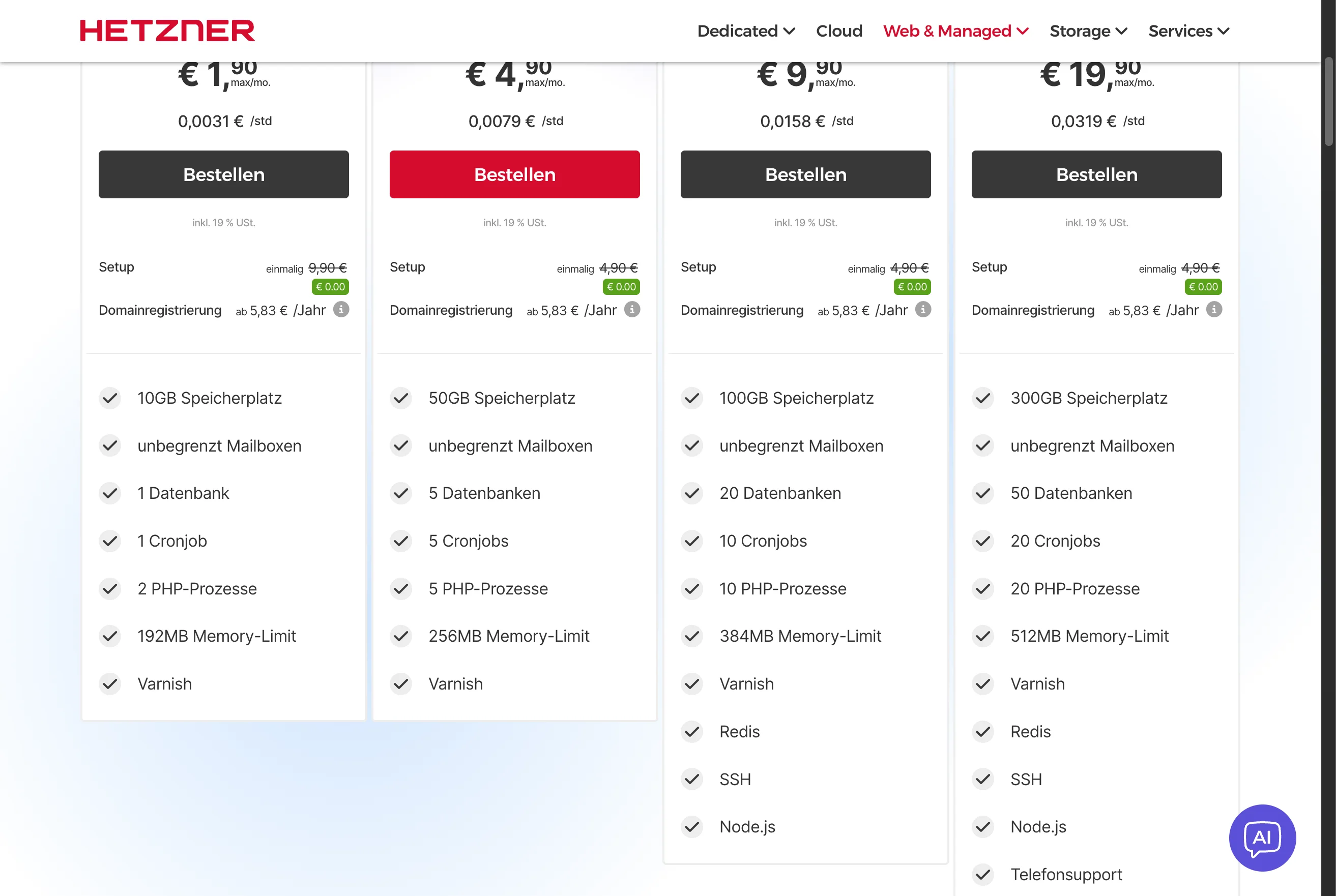 Hetzner Webhosting
