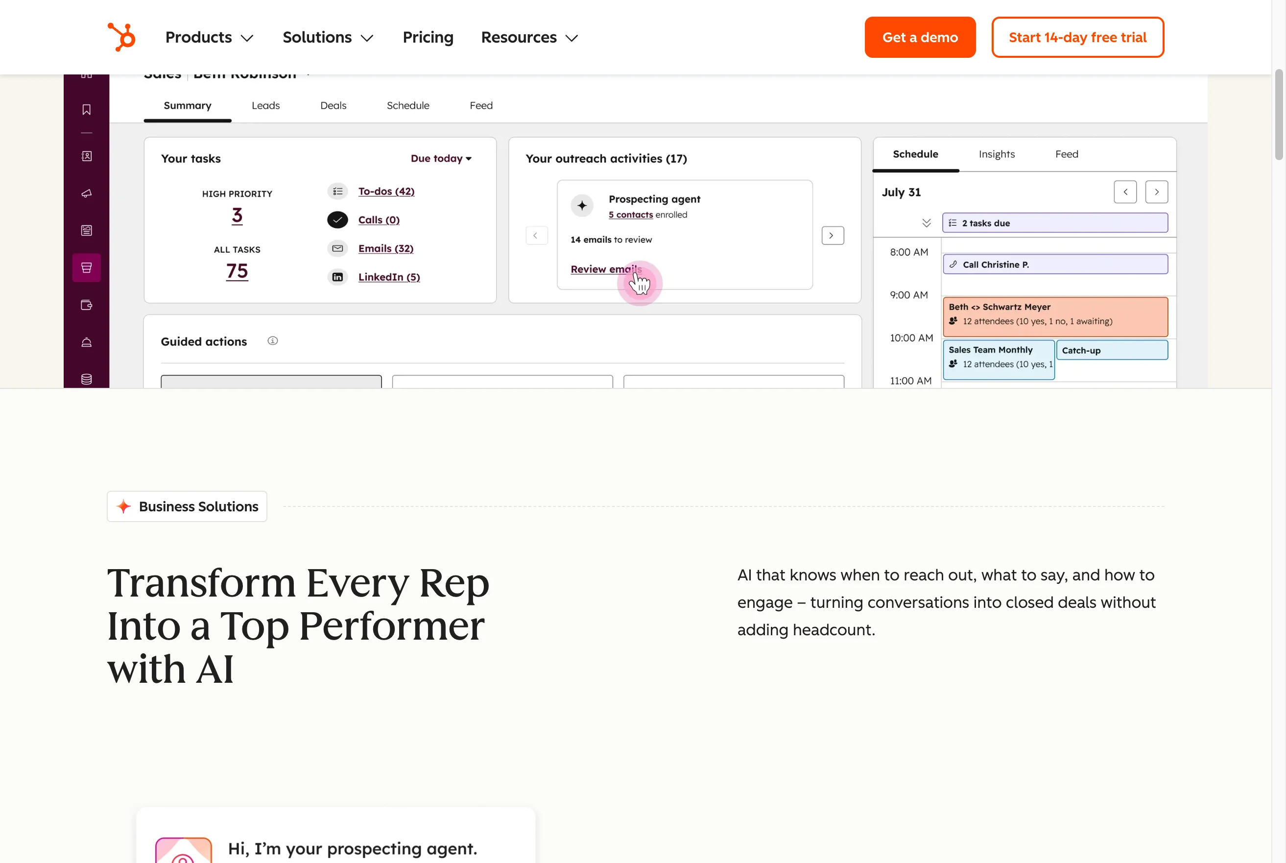 HubSpot Sales Hub Features