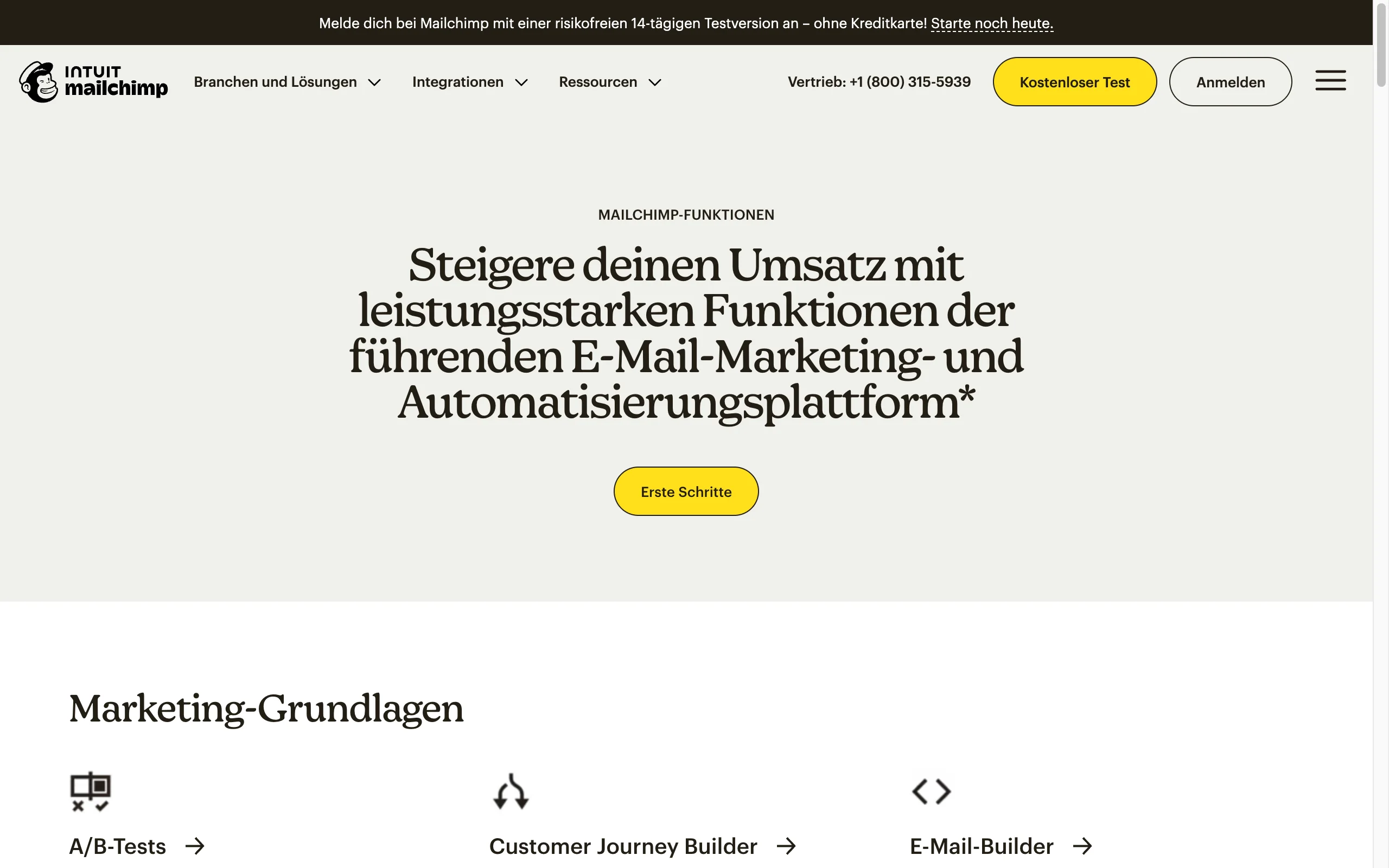 Mailchimp Funktionen