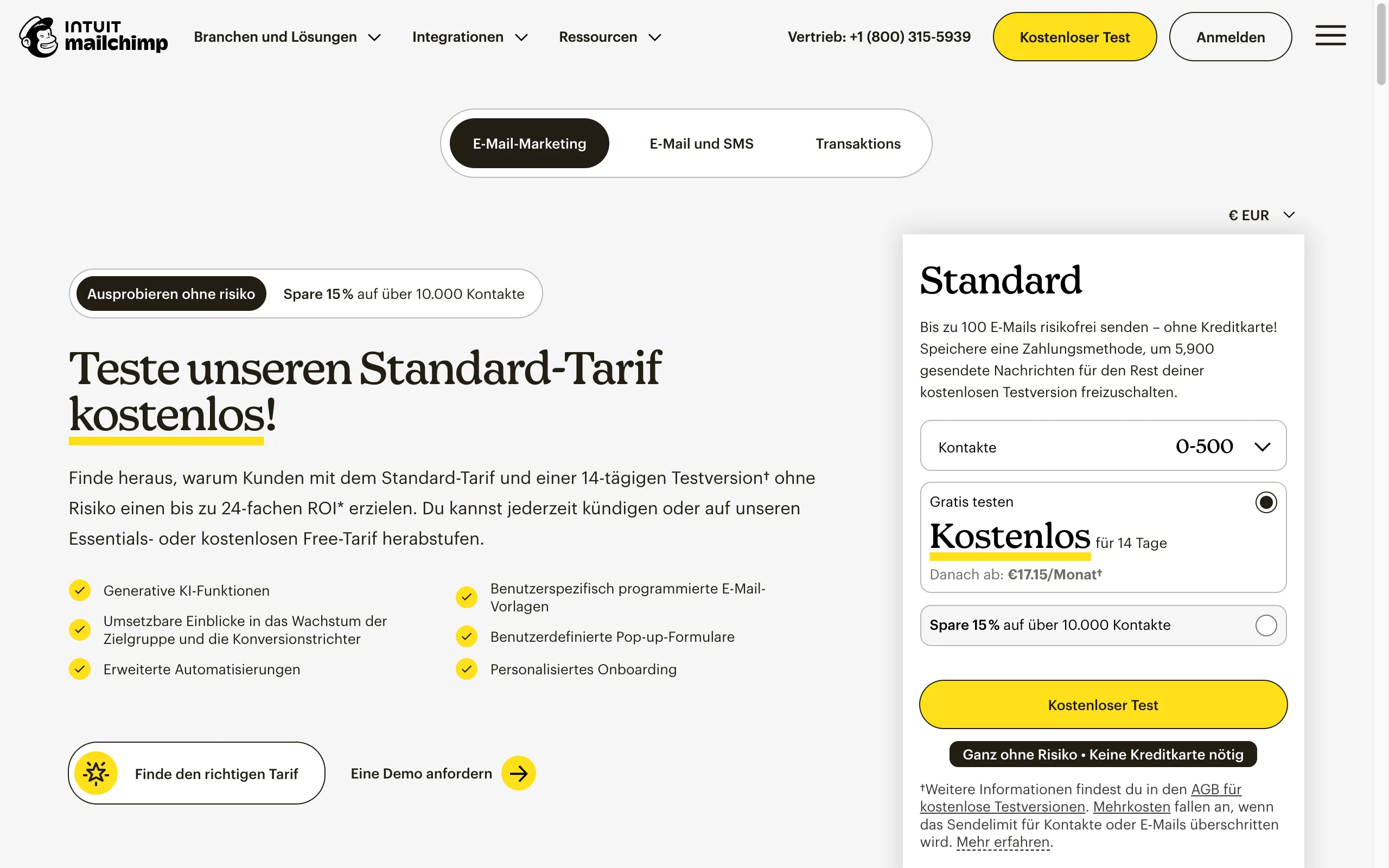 Mailchimp Pricing