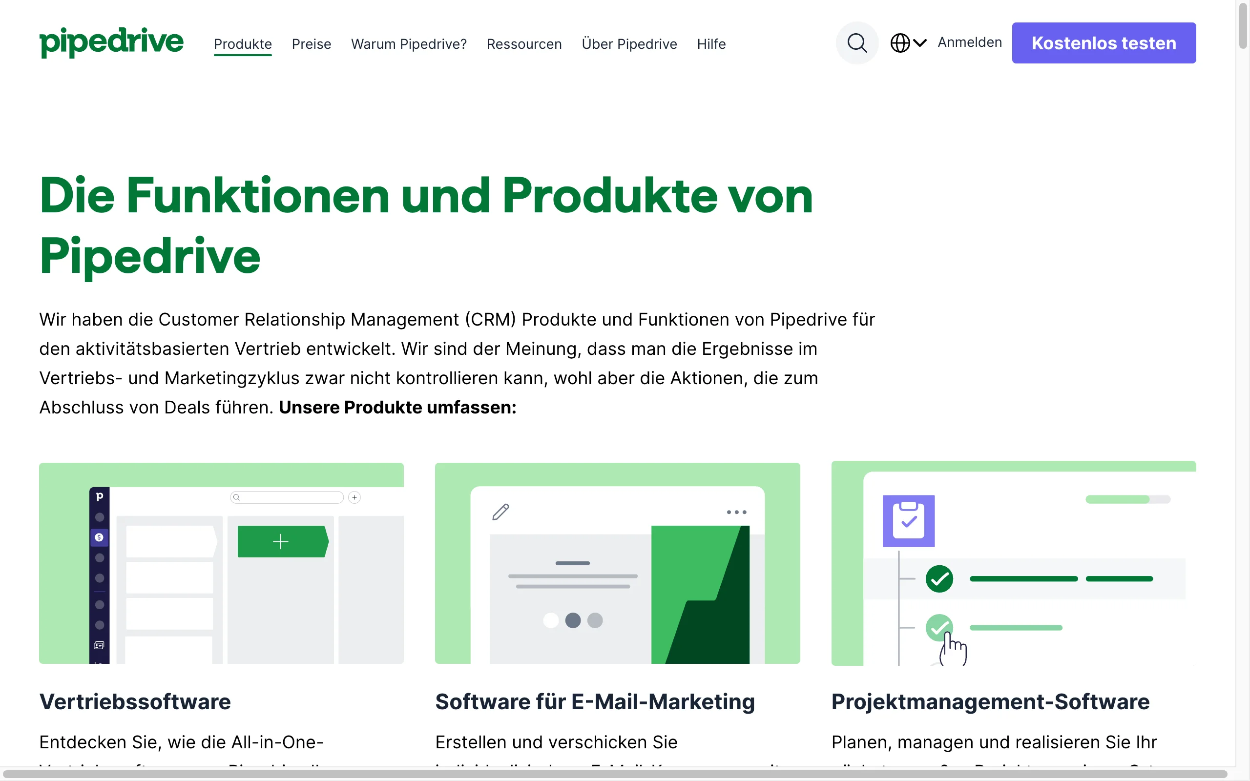 Pipedrive Funktionen